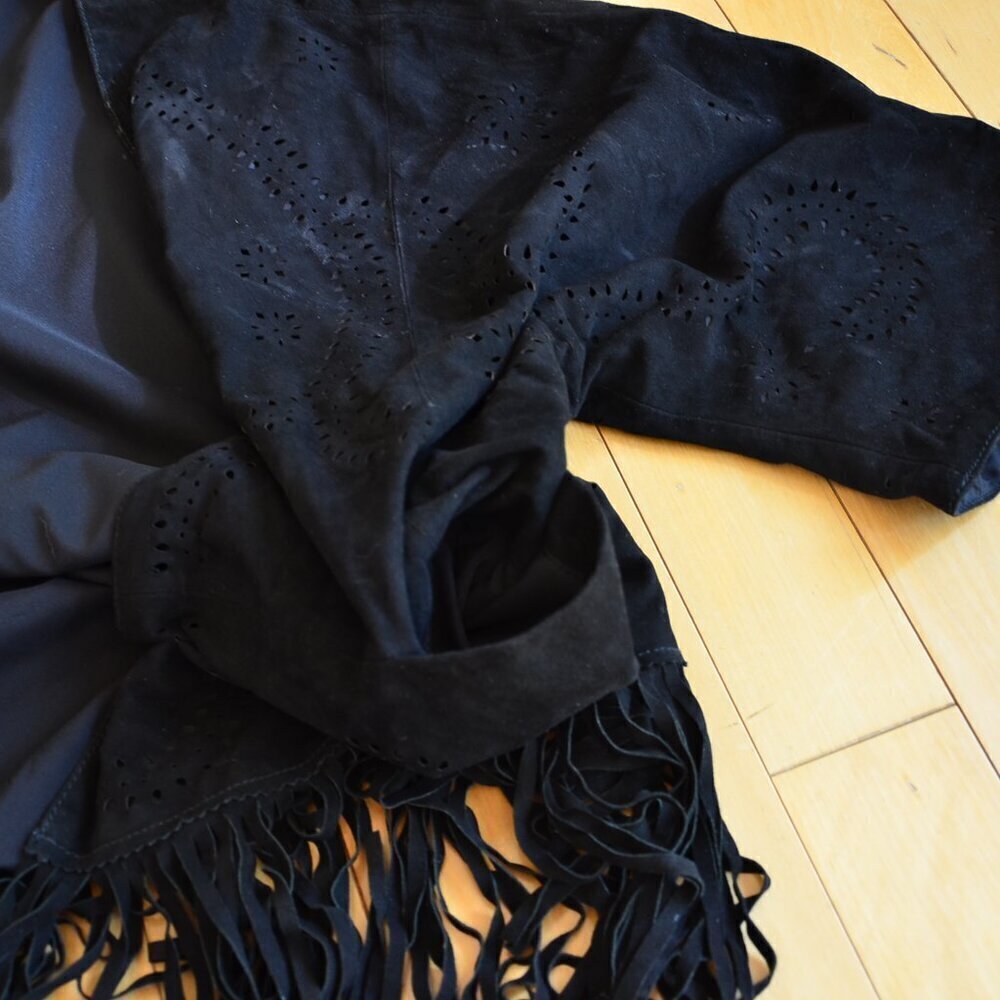The Kooples jacket Embossed Leather & Franges Jacket - Picture 6 of 9